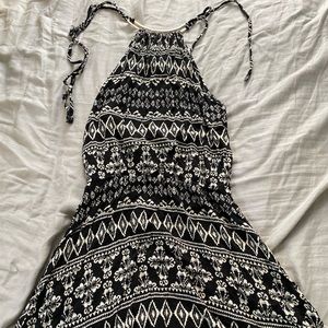 Black and white halter dress